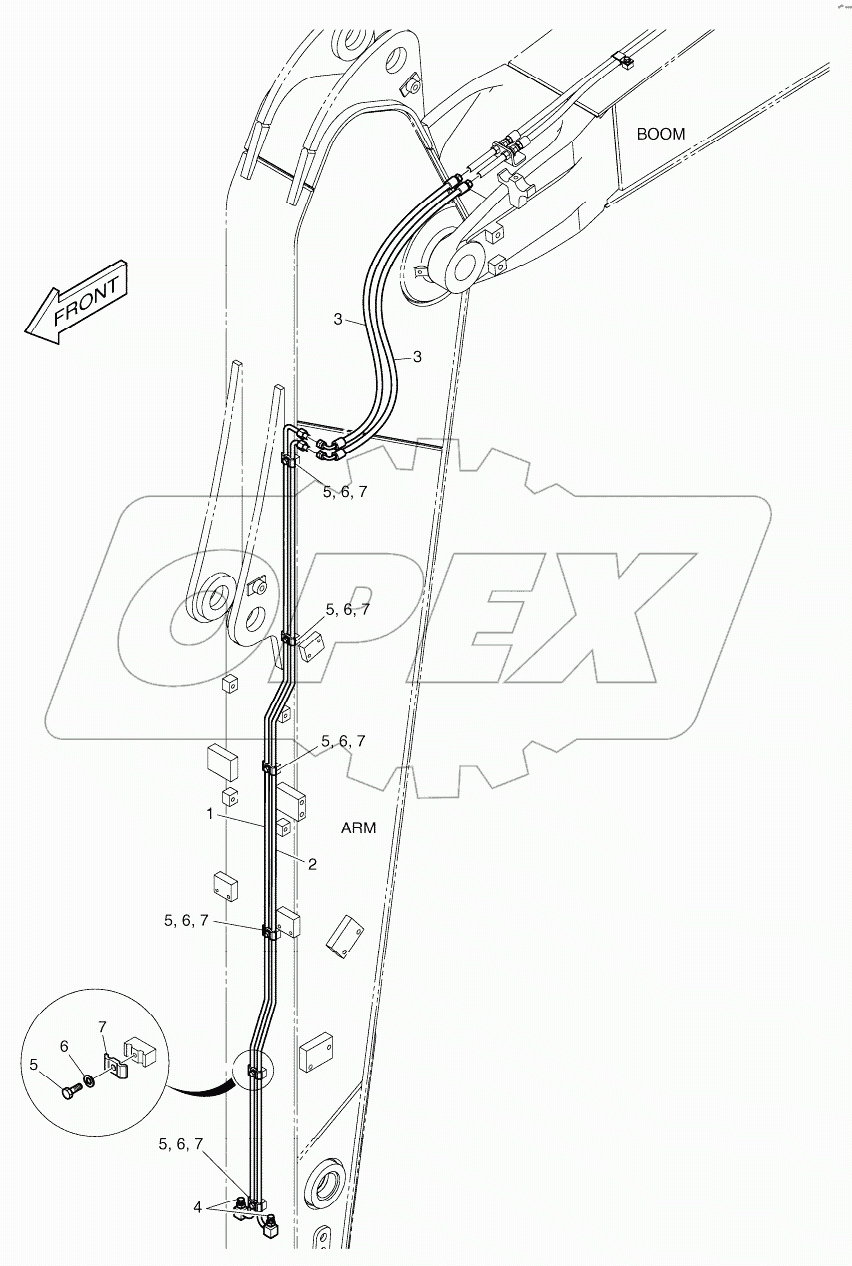  ARM PIPING - QUICK CLAMP (ARM 3.0m)