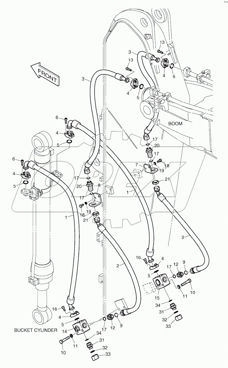  ARM PIPING - CLAMSHELL (ARM 3.0m)