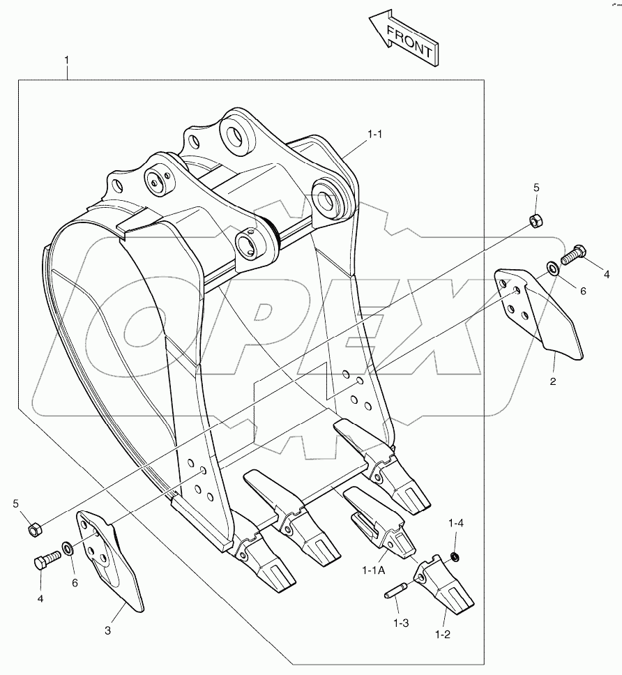  BUCKET ASS'Y - 0.38m3 (30") - SIDE PIN
