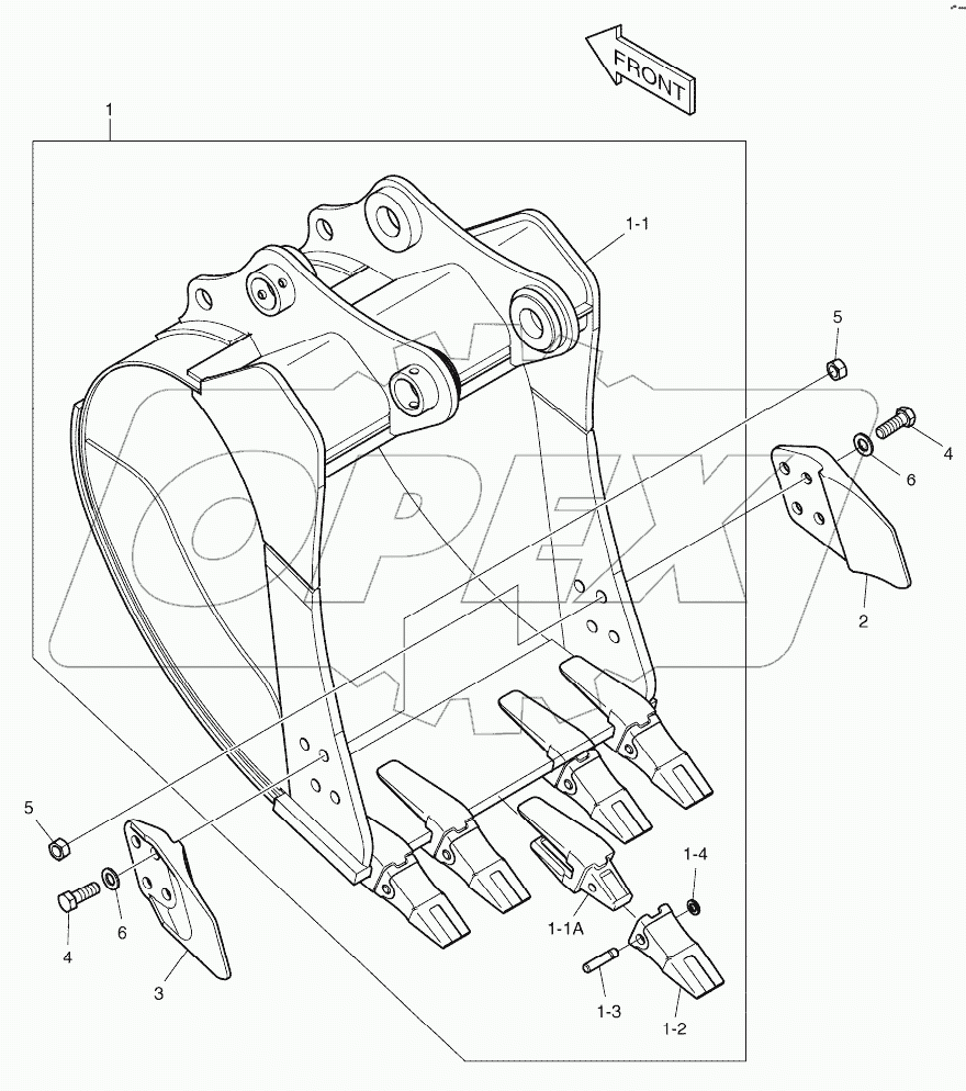  BUCKET ASS'Y - 0.44m3 (33") - SIDE PIN