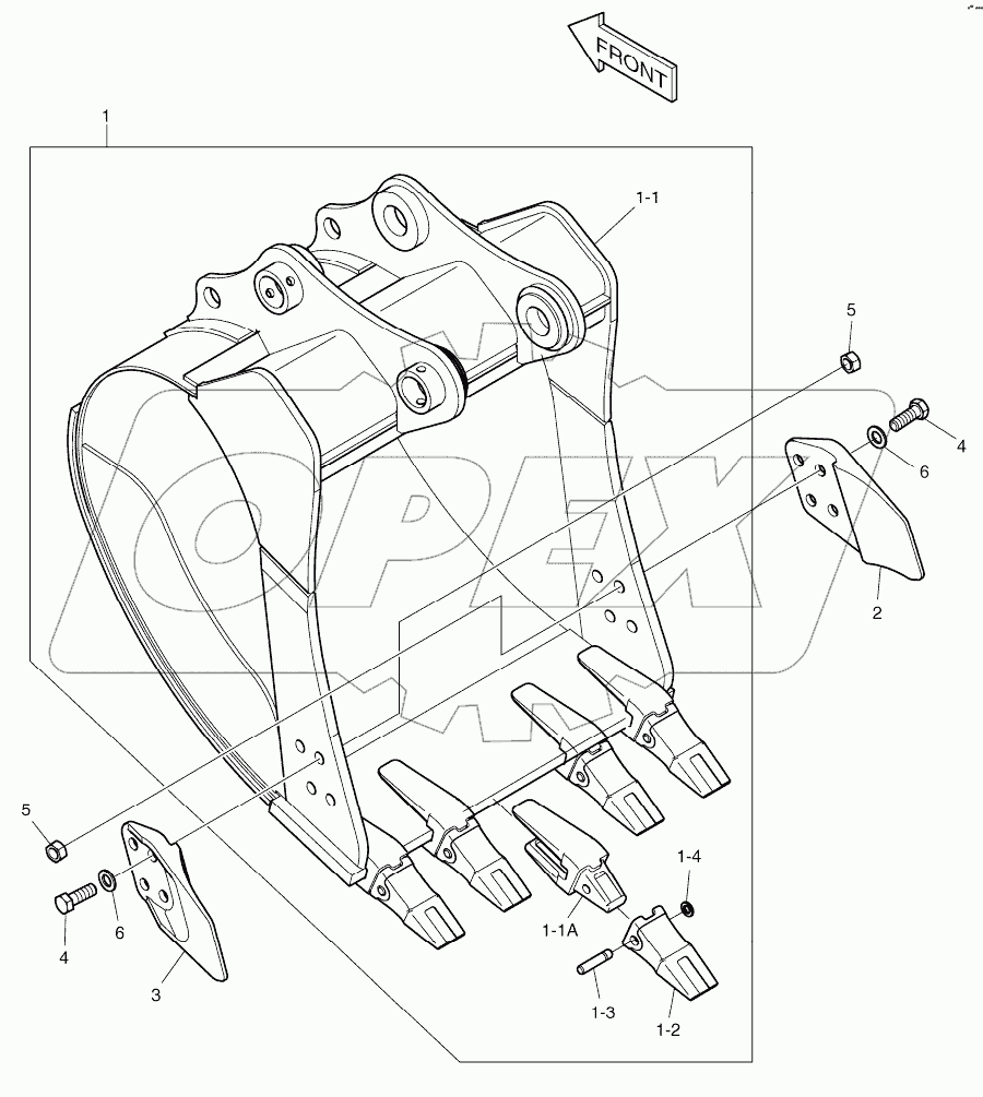  BUCKET ASS'Y - 0.48m3 (36") - SIDE PIN