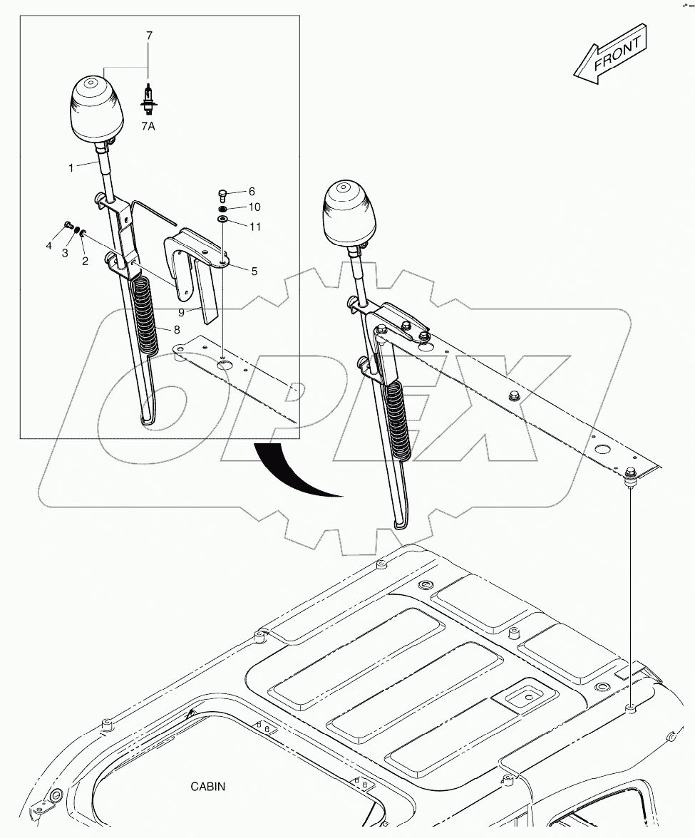  TELESCOPIC BEACON - ROPS (WITH LAMP)