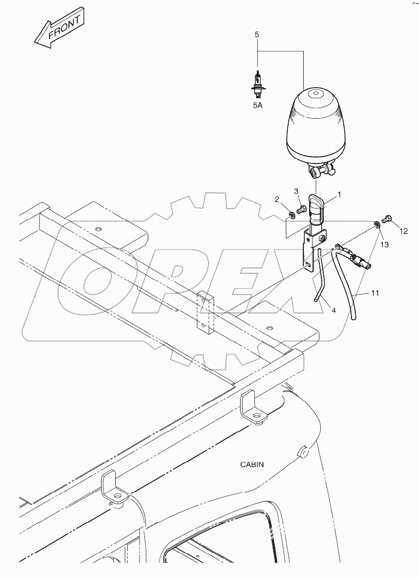  ROTATING BEACON - ROPS (GUARD)