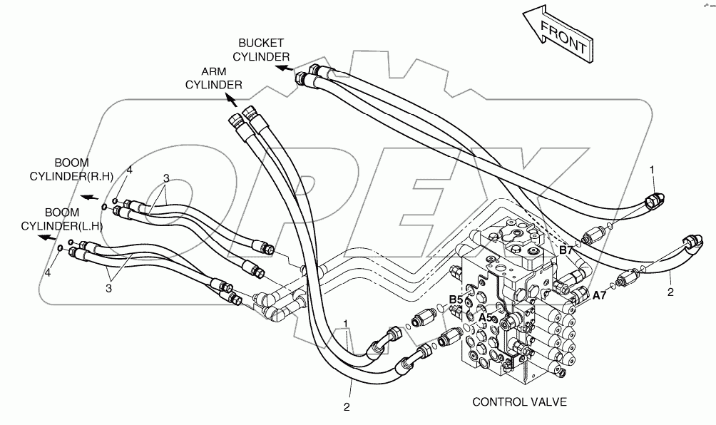  MAIN PIPING (4) - ARM & BUCKET
