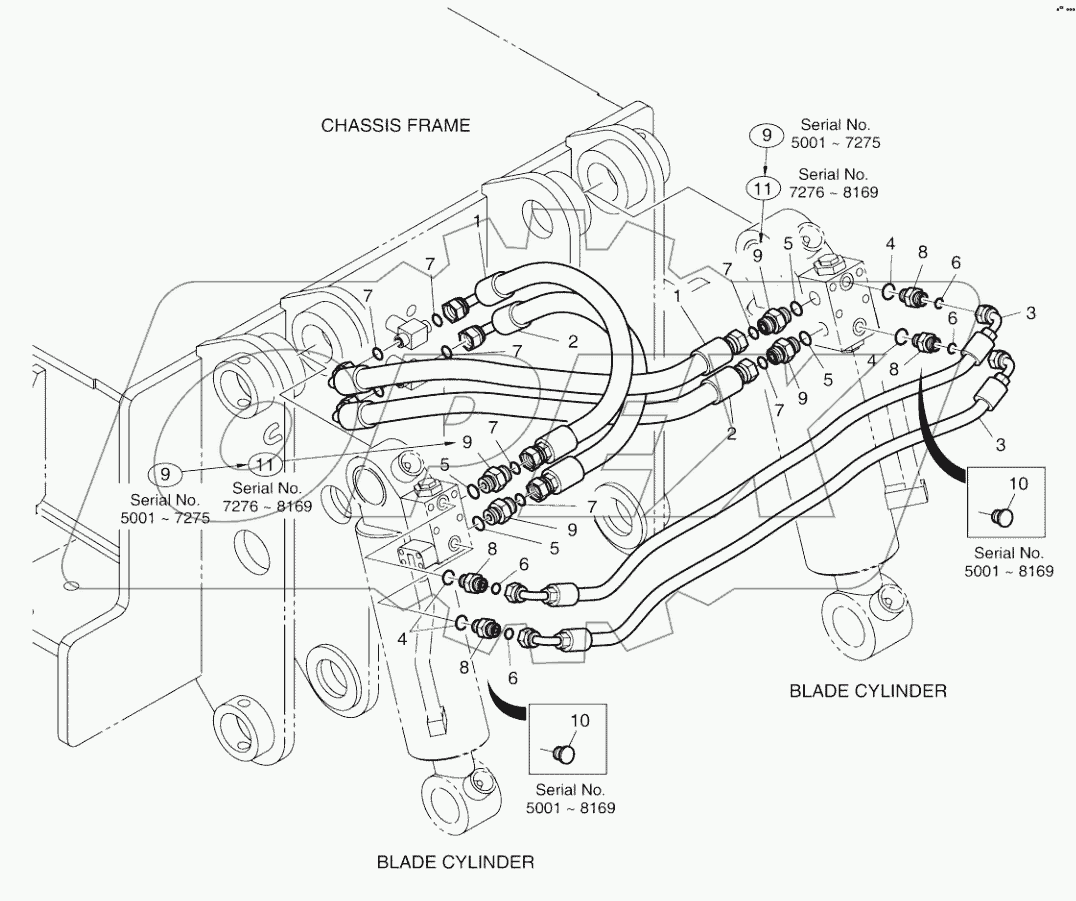  BLADE PIPING - REAR DOZER ONLY