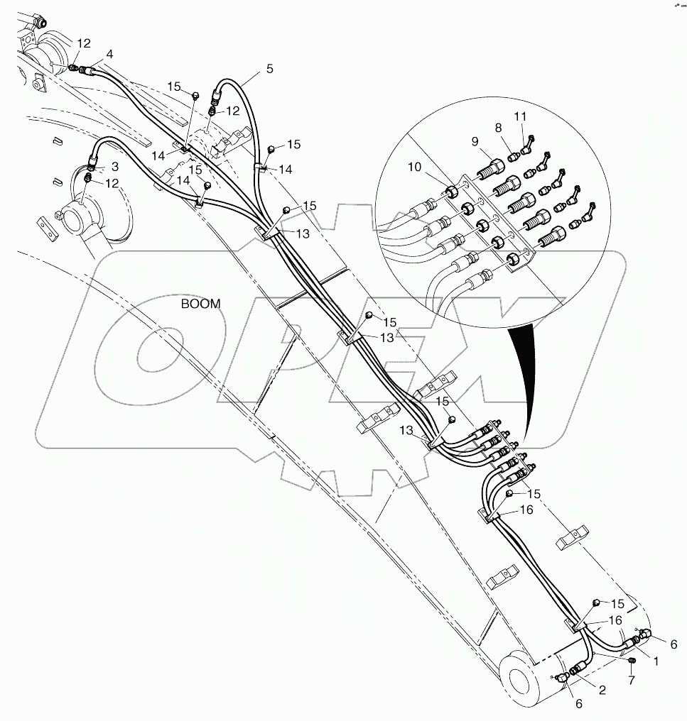  LUBRICATION PIPING - BOOM