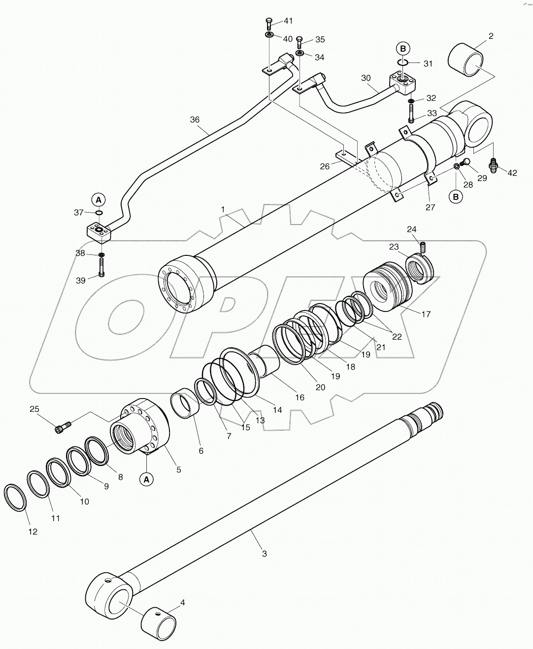  BOOM CYLINDER - L.H. (5001 ~ 8191)