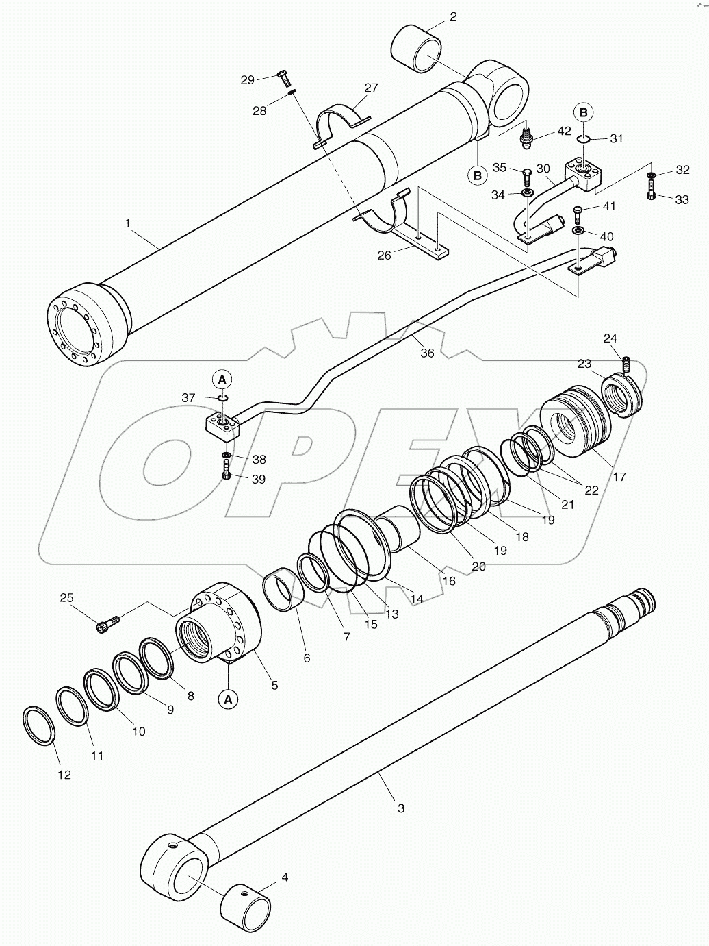  BOOM CYLINDER - R.H. (5001 ~ 8191)