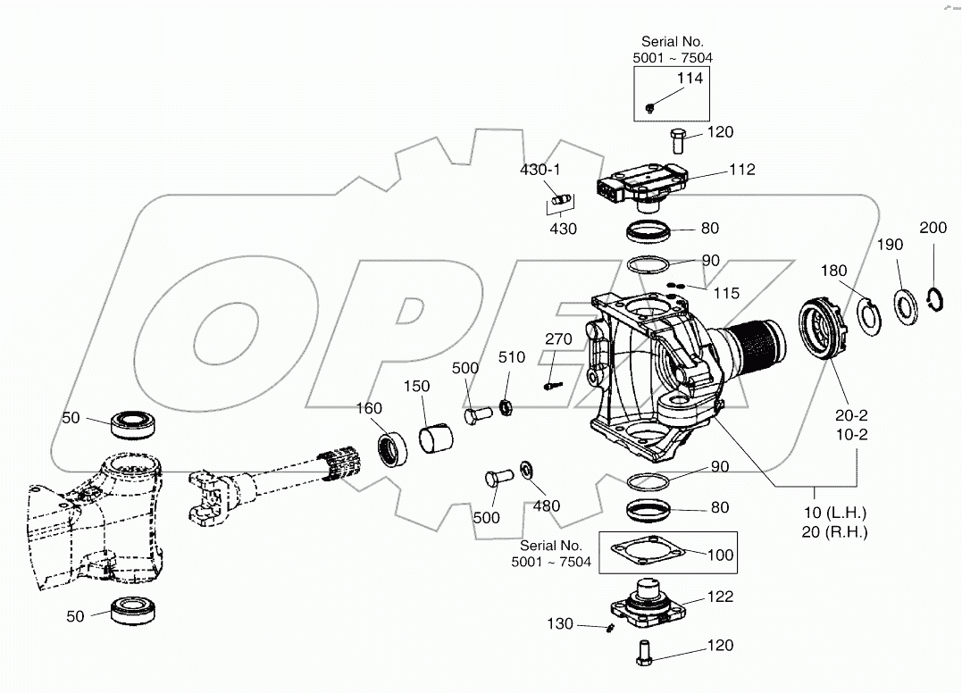  JOINT HOUSING - FRONT AXLE (5001~8165)