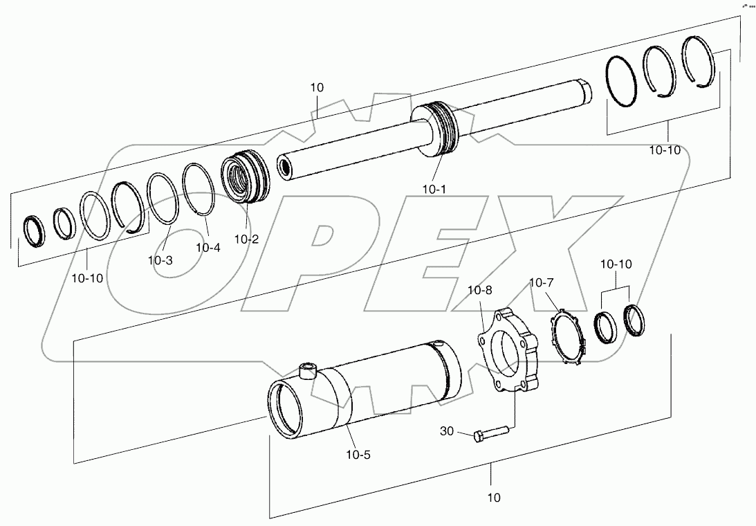  STEERING CYLINDER - FRONT (5001~8165)
