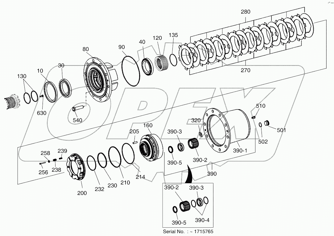  OUTPUT - FRONT AXLE (5001~7504)