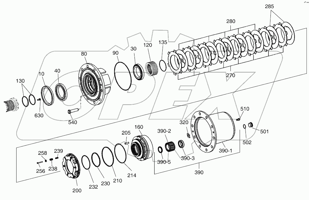  OUTPUT - FRONT AXLE (7505 ~8165)