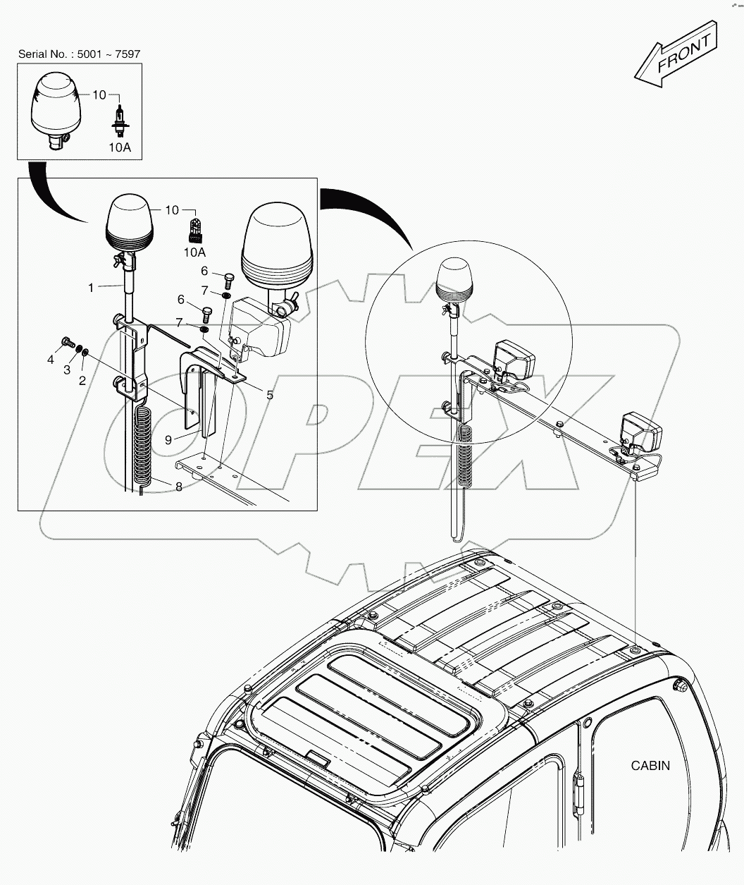  ROTATING BEACON (TELESCOPIC) WITH LAMP