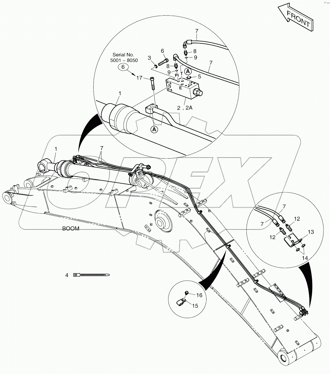 ARM LOCK VALVE PIPING - BOOM 4.3M
