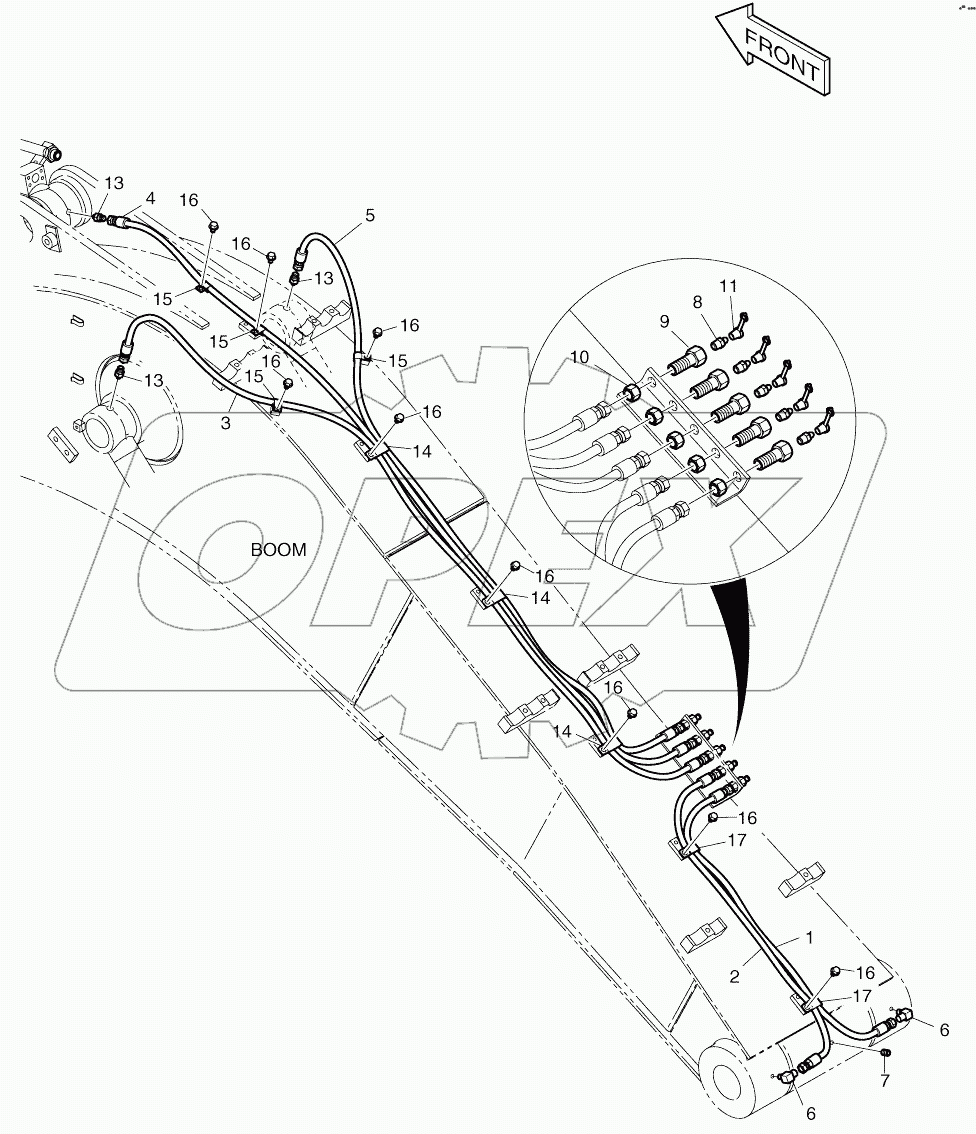  LUBRICATION PIPING - BOOM 4.6M