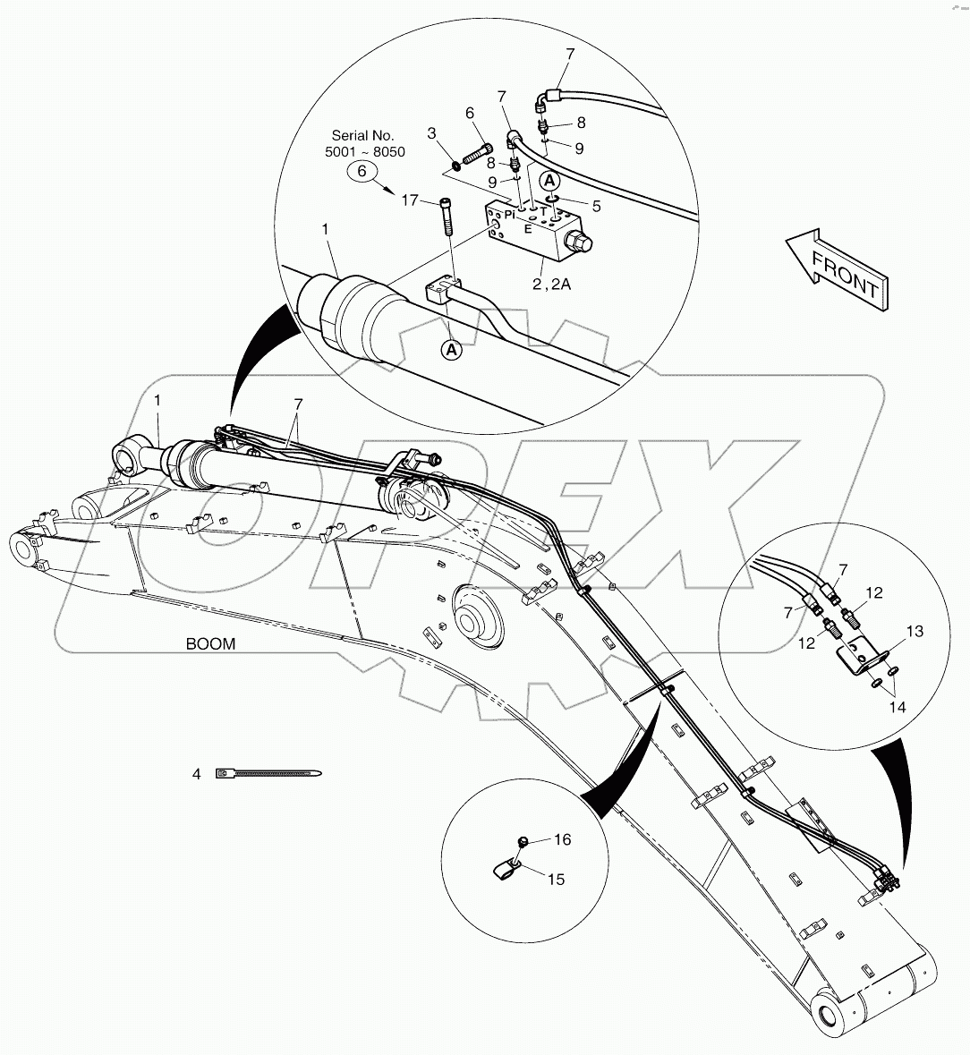 ARM LOCK VALVE PIPING - BOOM 4.6M