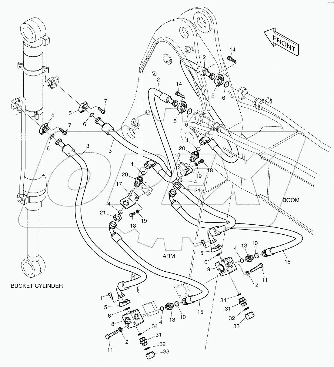  ARM PIPING - ARM 2.5M (CLAMSHELL)