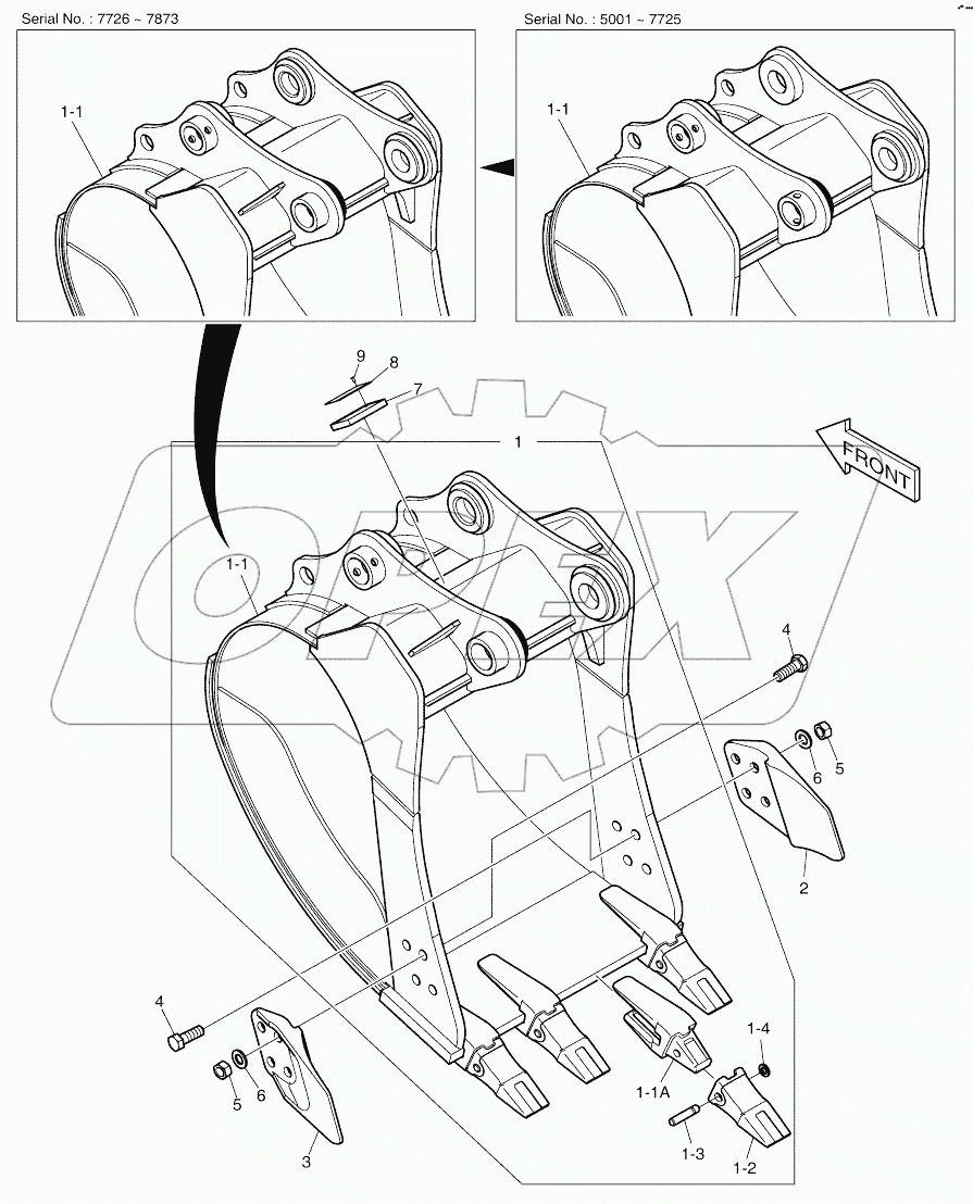  BUCKET ASSY - 0.38m3 (30") - SIDE PIN