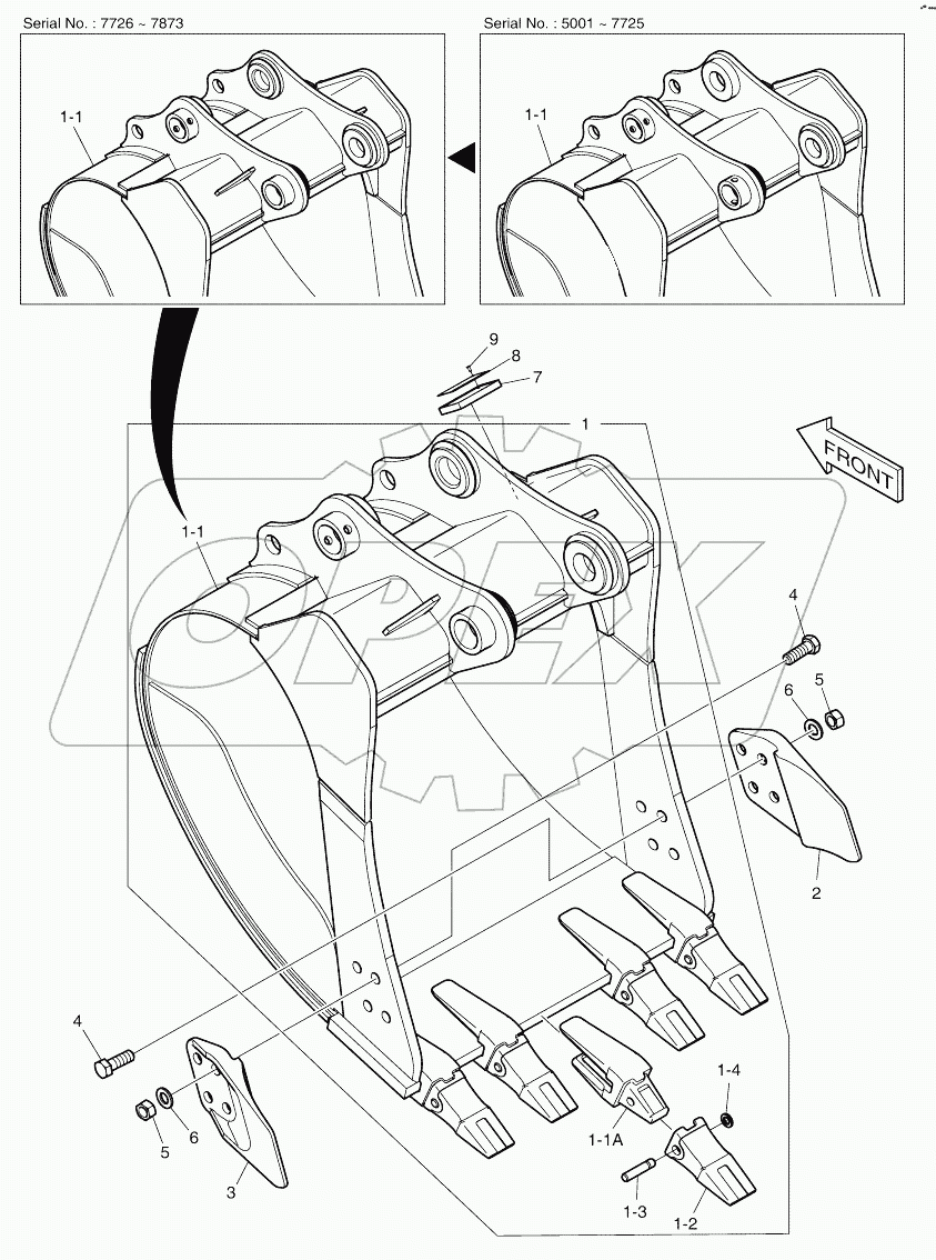  BUCKET ASSY - 0.48m3 (36") - SIDE PIN