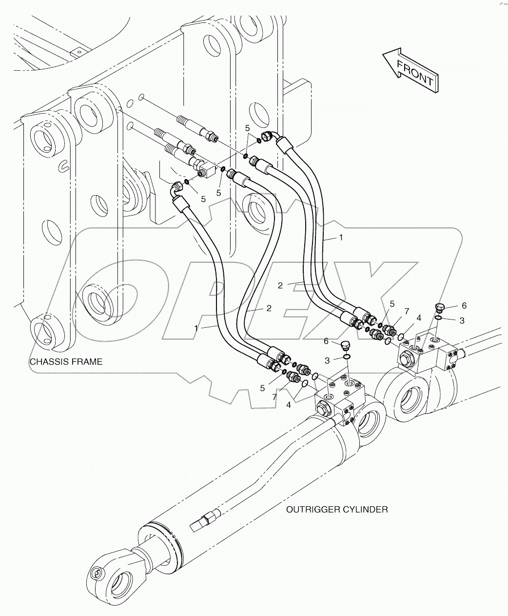  FRONT / REAR OUTRIGGER PIPING - INDE