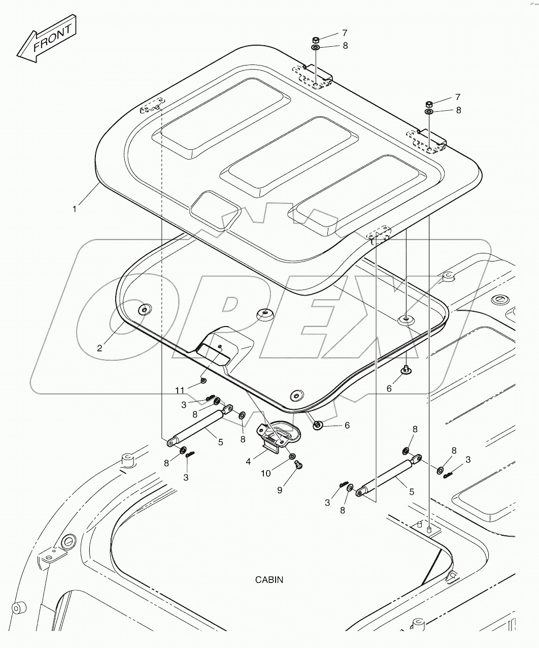  ROOF COVER - STEEL (ROPS)