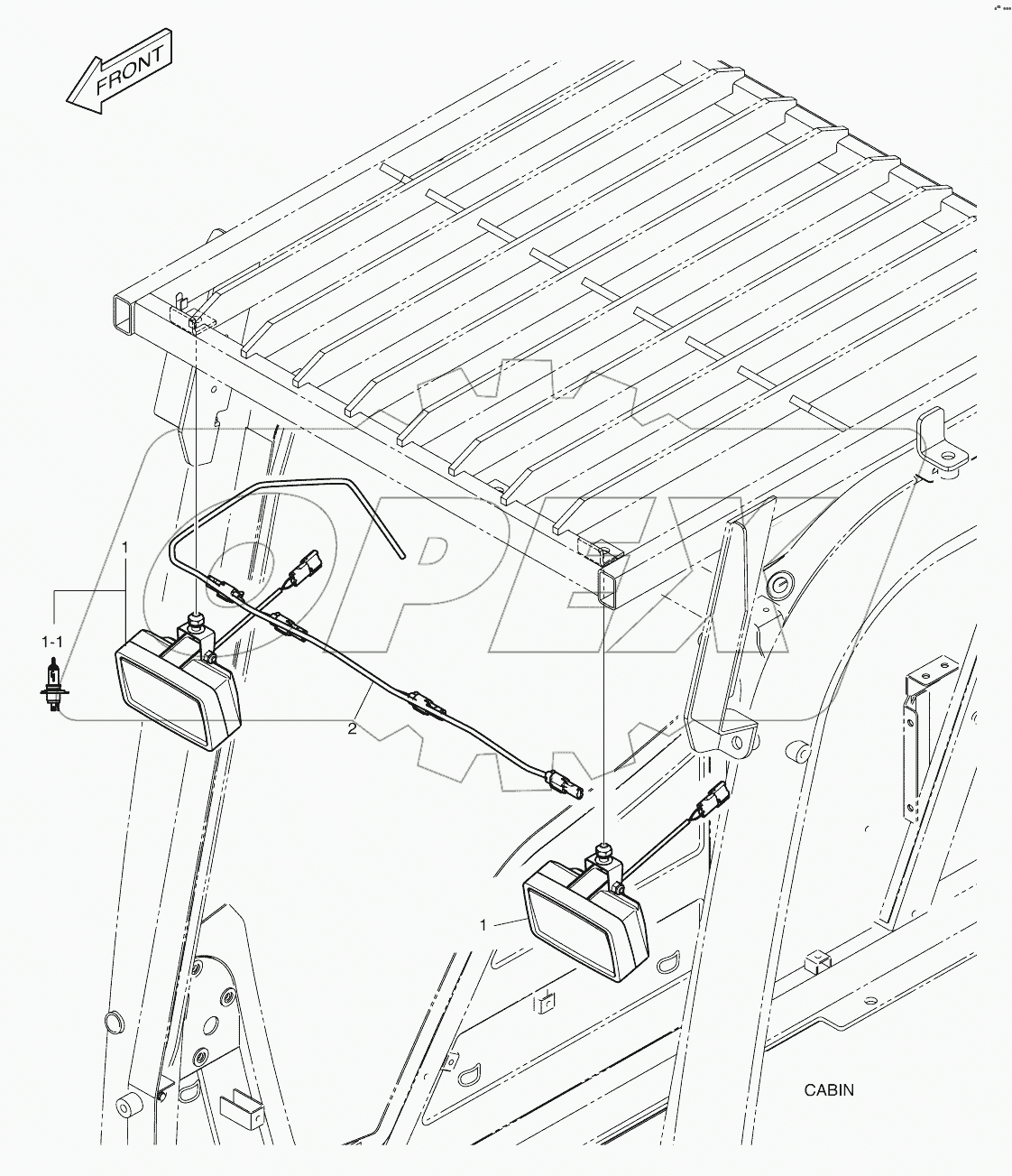  WORKING LAMP (2-LAMP) - ROPS GUARD