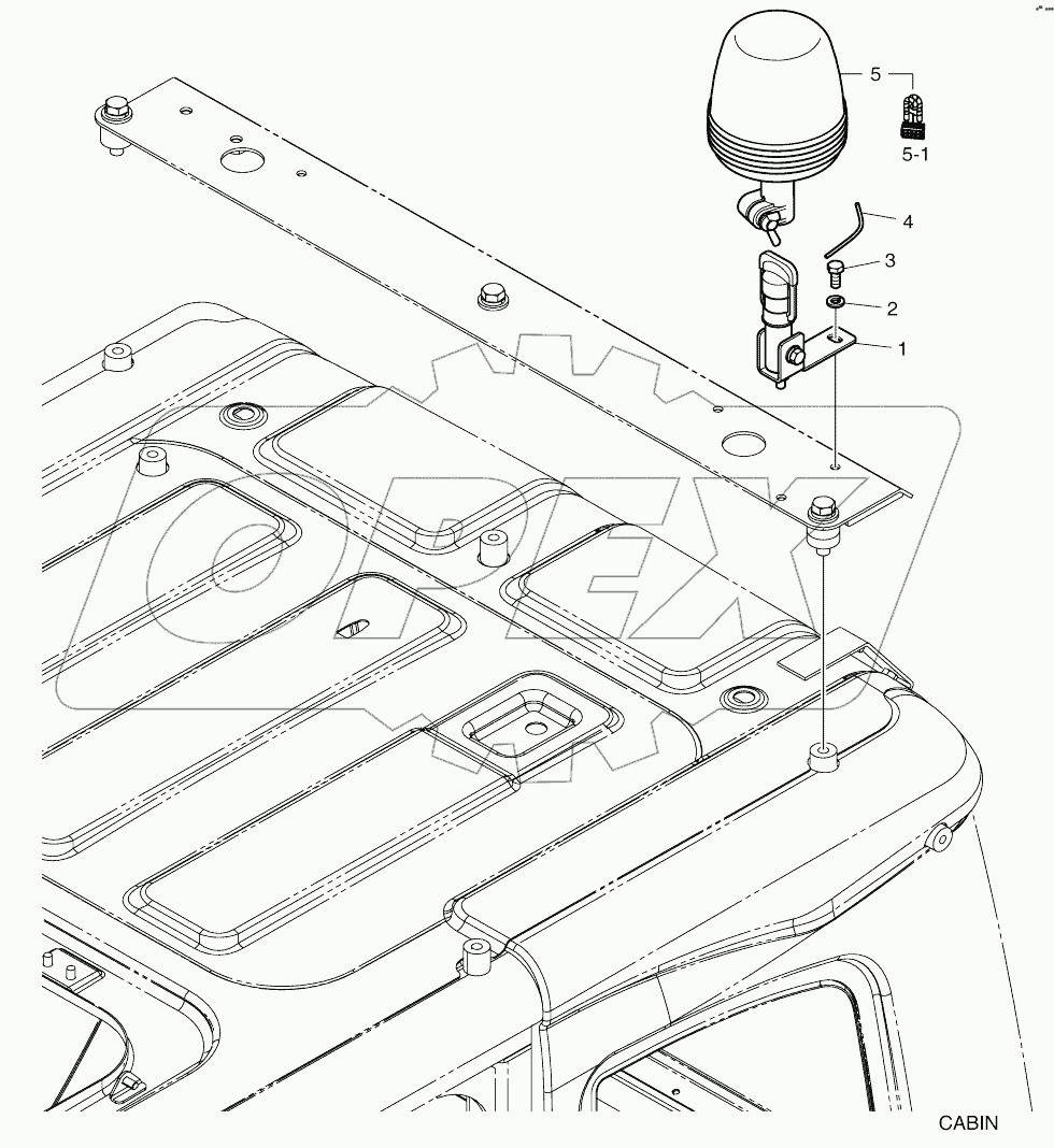  ROTATING BEACON - WITH LAMP ROPS