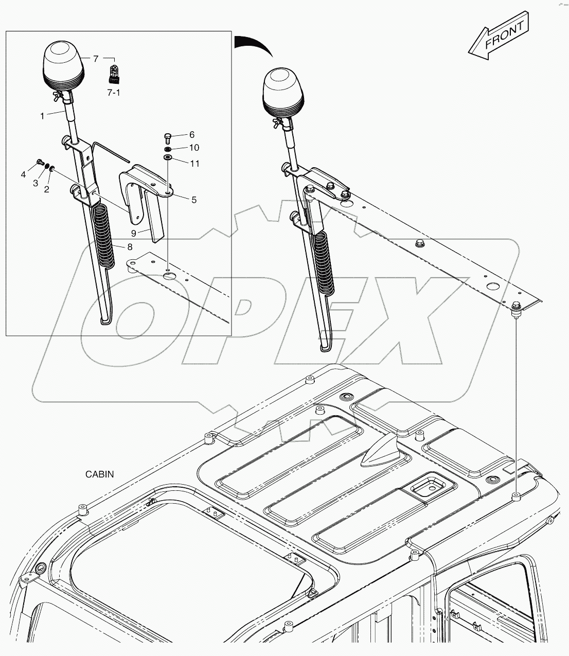  TELESCOPIC BEACON - WITH LAMP ROPS
