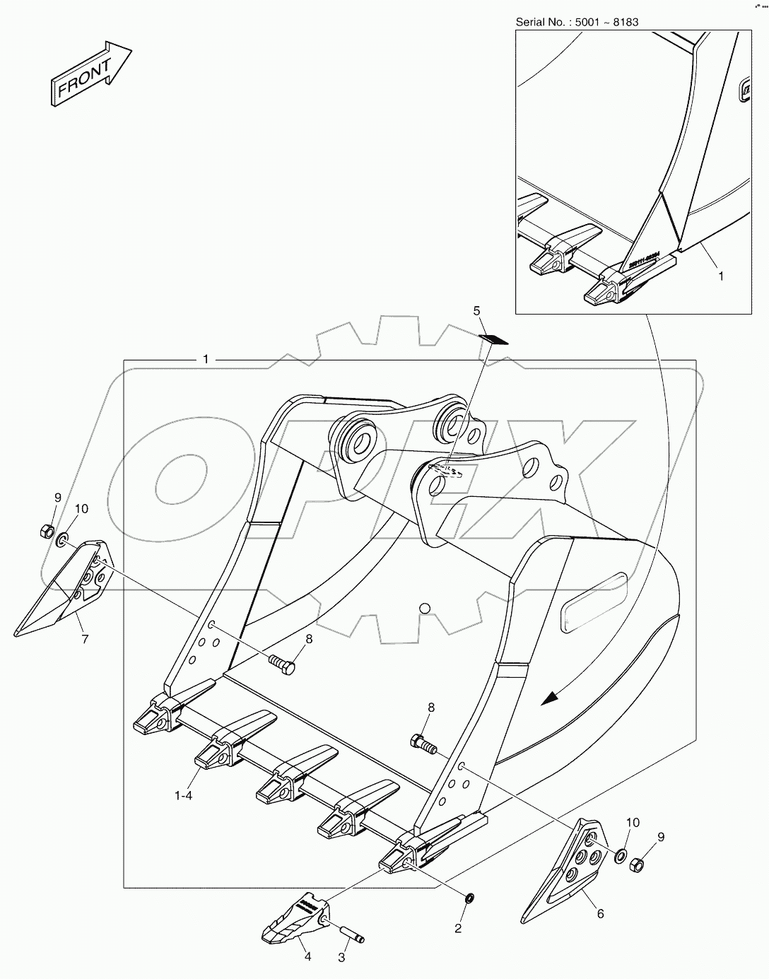  BUCKET ASSY - 0.67M - H CLASS