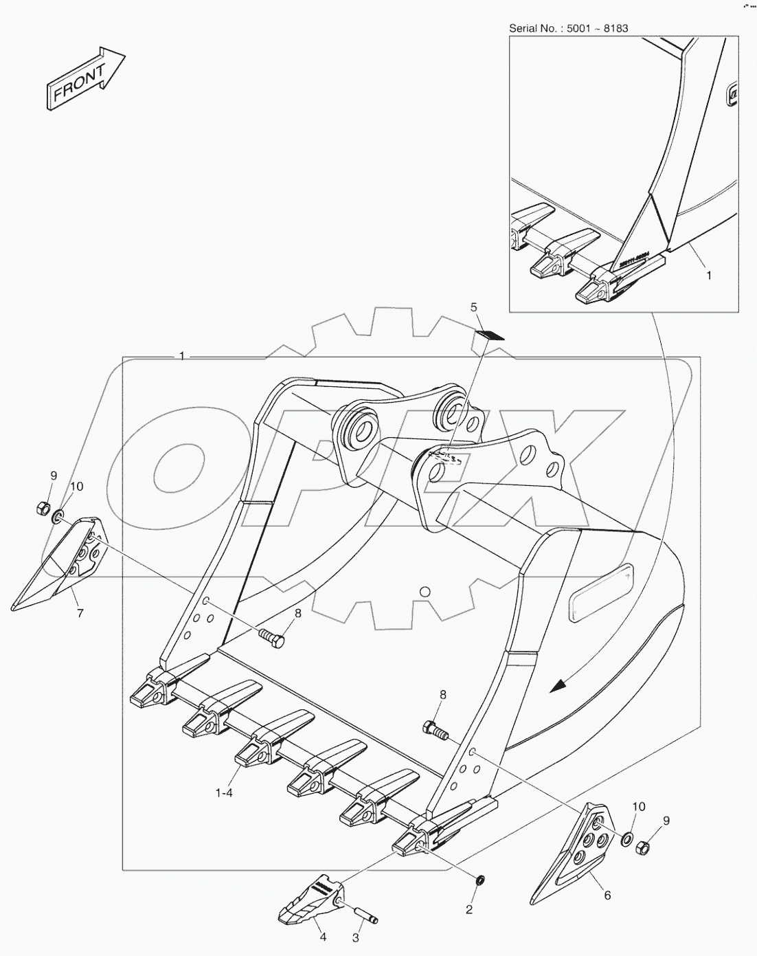  BUCKET ASSY - 0.74M - H CLASS