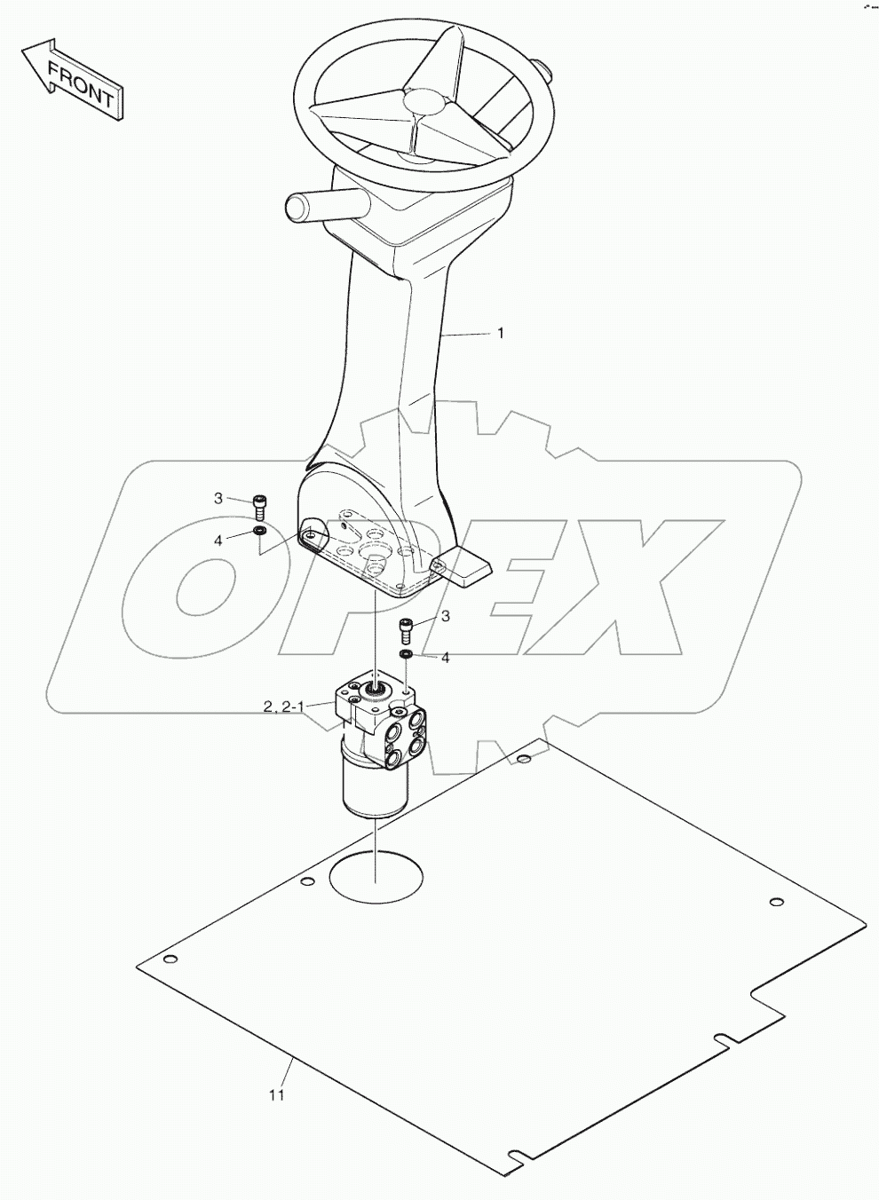  STEERING WHEEL ASSY - EMR (NON ROPS) (8044-)