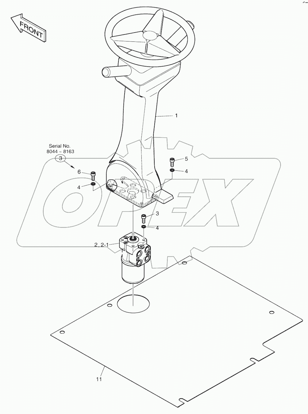  STEERING WHEEL ASSY- EMR (ROPS) (8044-)