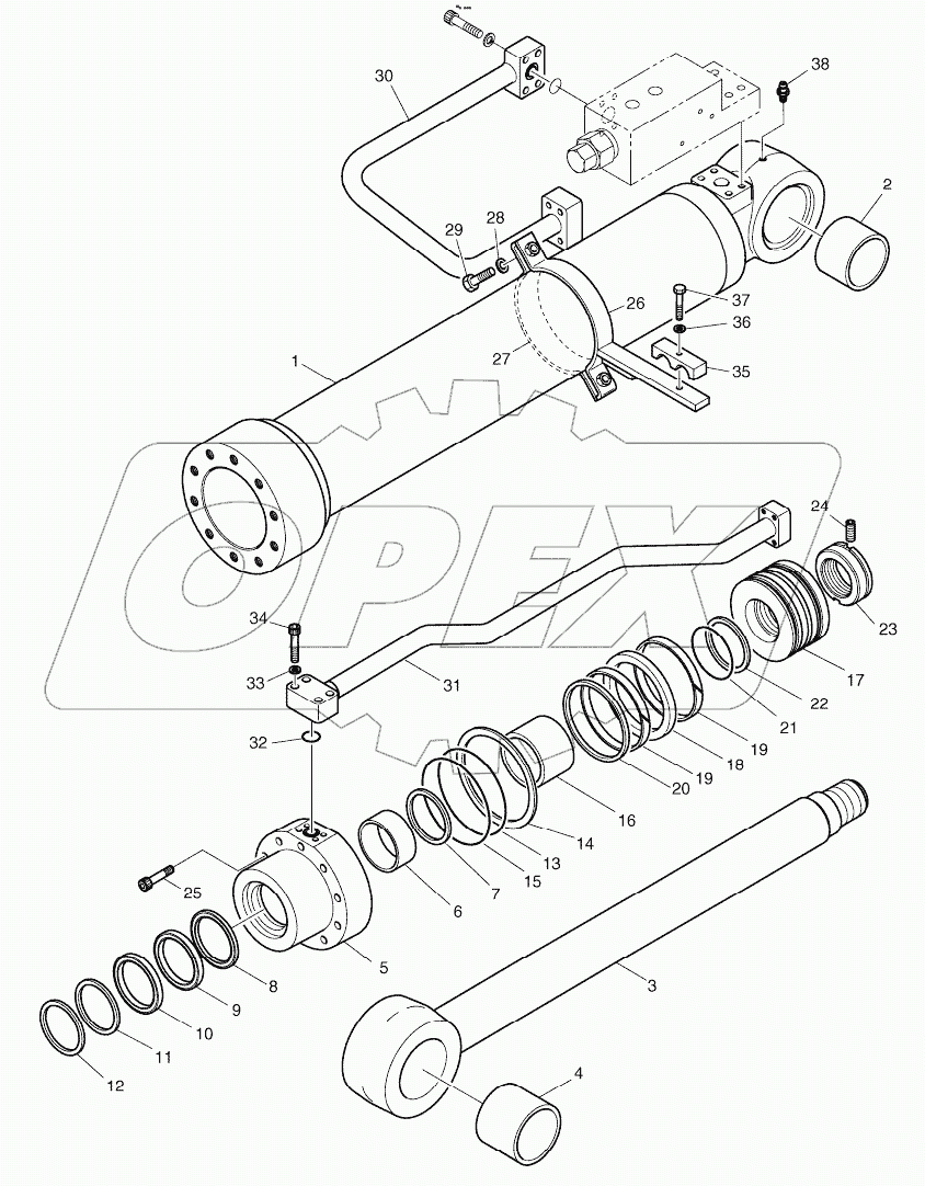  BOOM CYLINDER (L.H.) (LOCK VALVE)