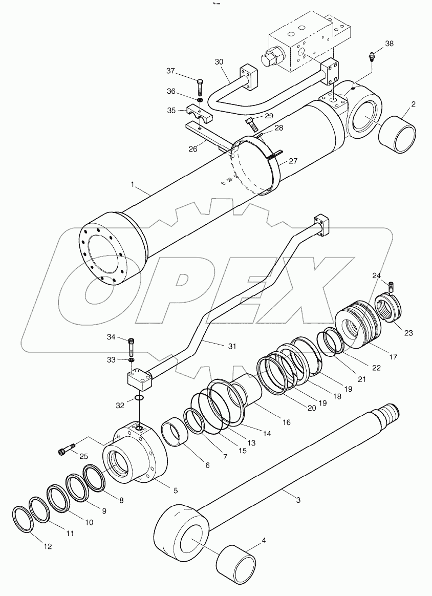  BOOM CYLINDER (R.H.) (LOCK VALVE)