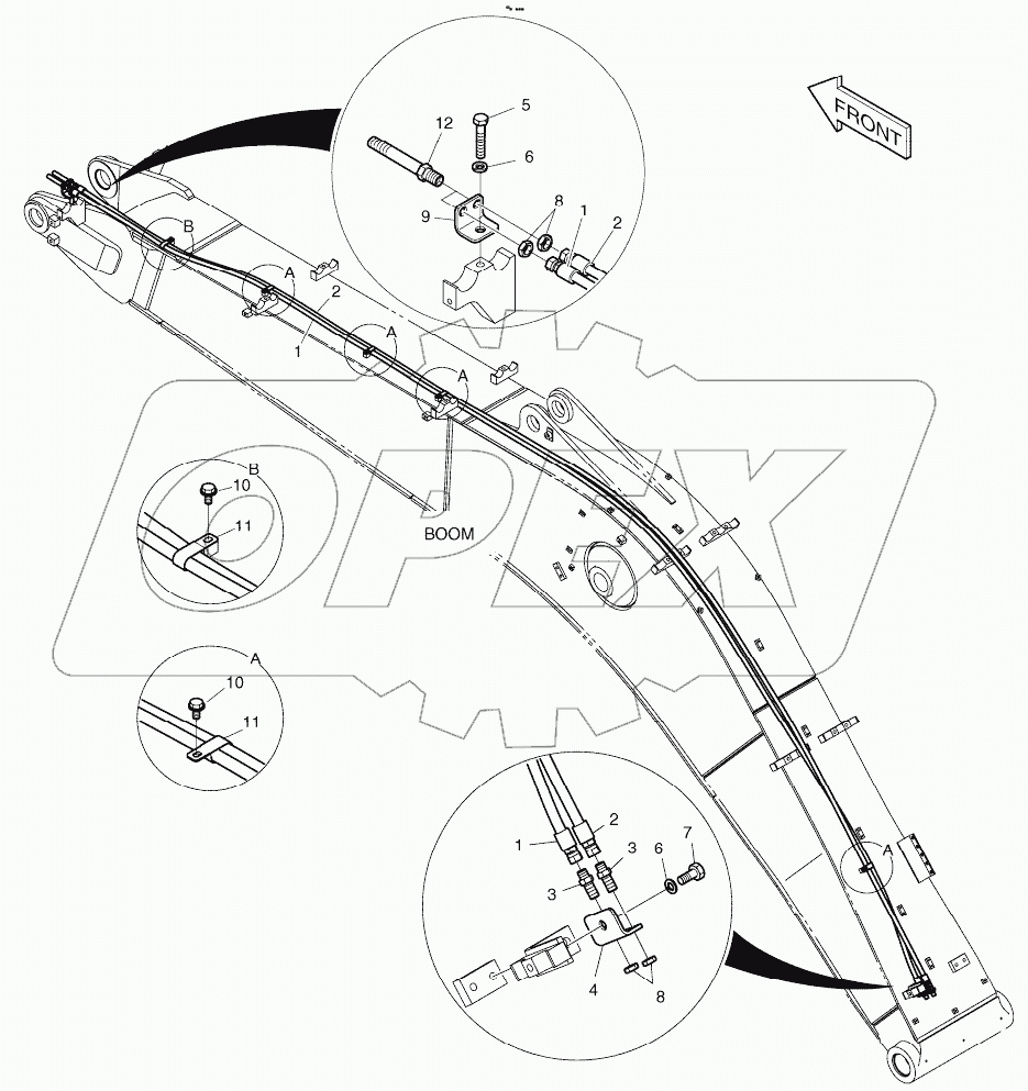  BOOM PIPING - BOOM 5,9m (QUICK CLAMP)