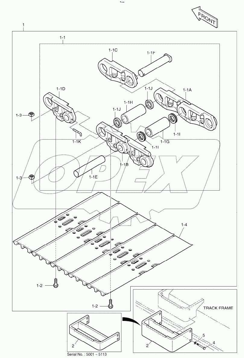  TRACK SHOE ASSY - 900G