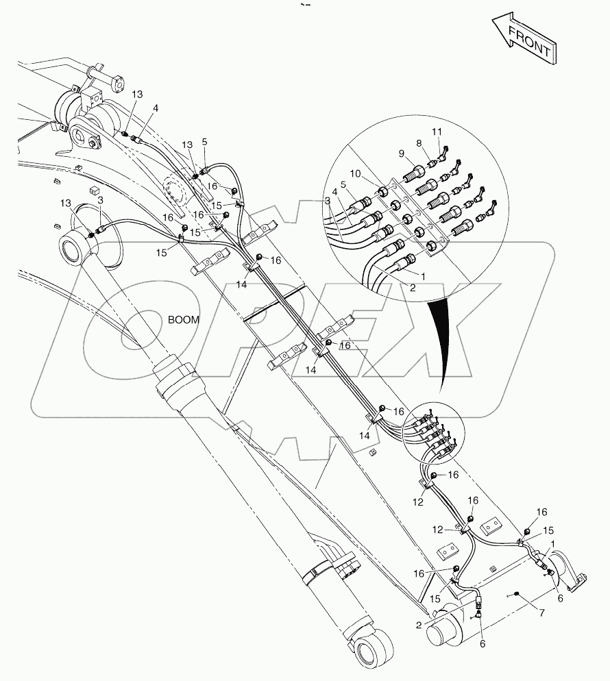  LUBRICATION PIPING - BOOM 5.3m