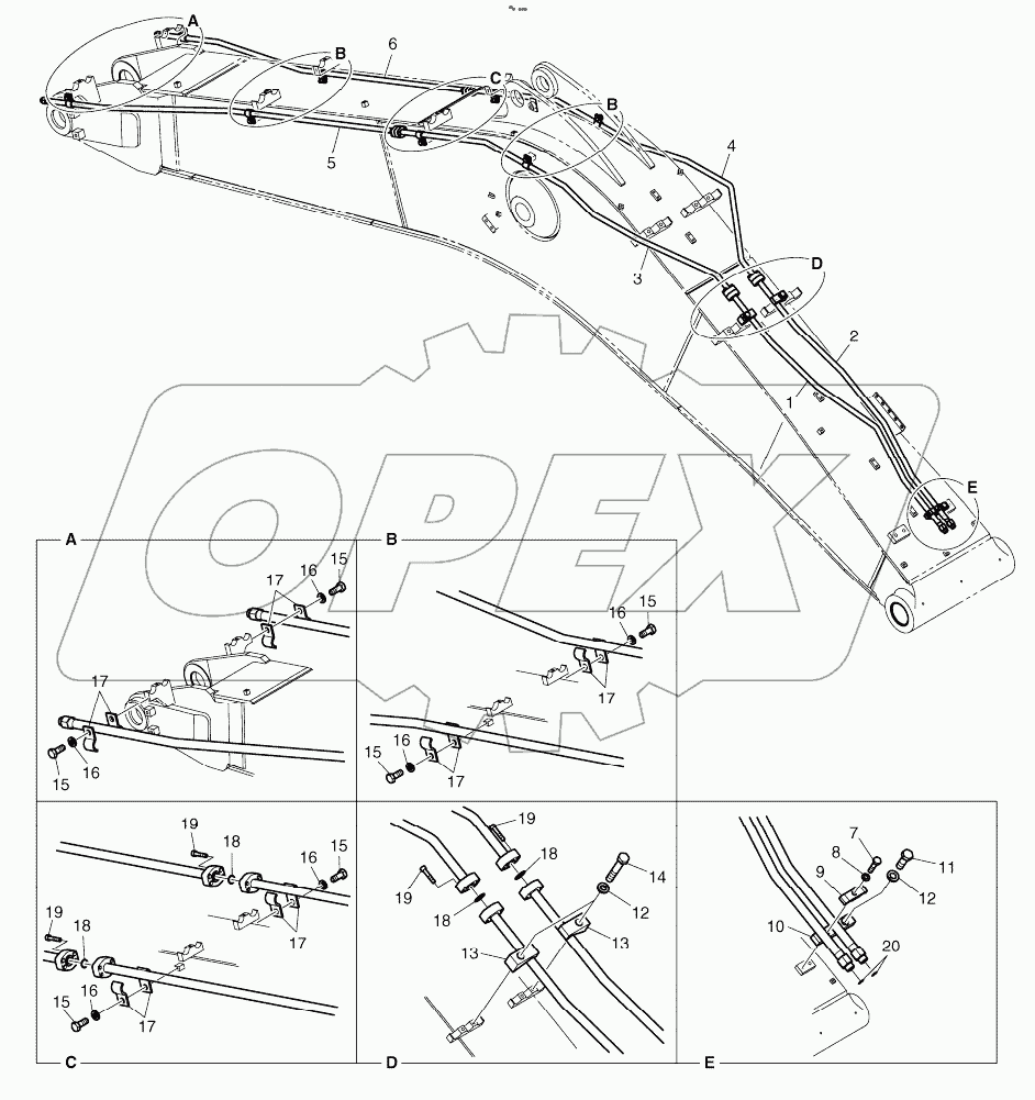  BOOM PIPING - BOOM 5.3m (ROTATING)