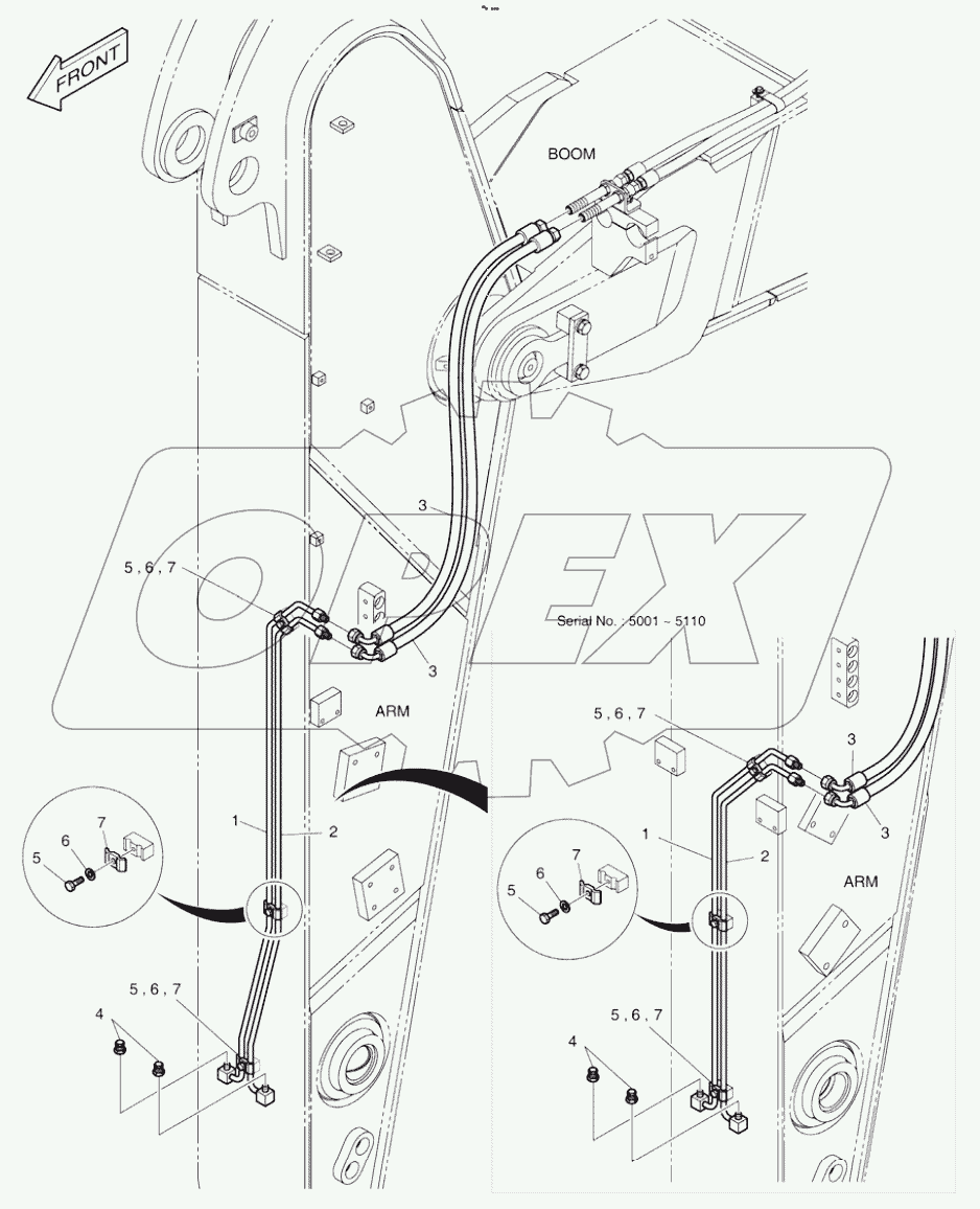  ARM PIPING - ARM 2.0m (QUICK CLAMP)