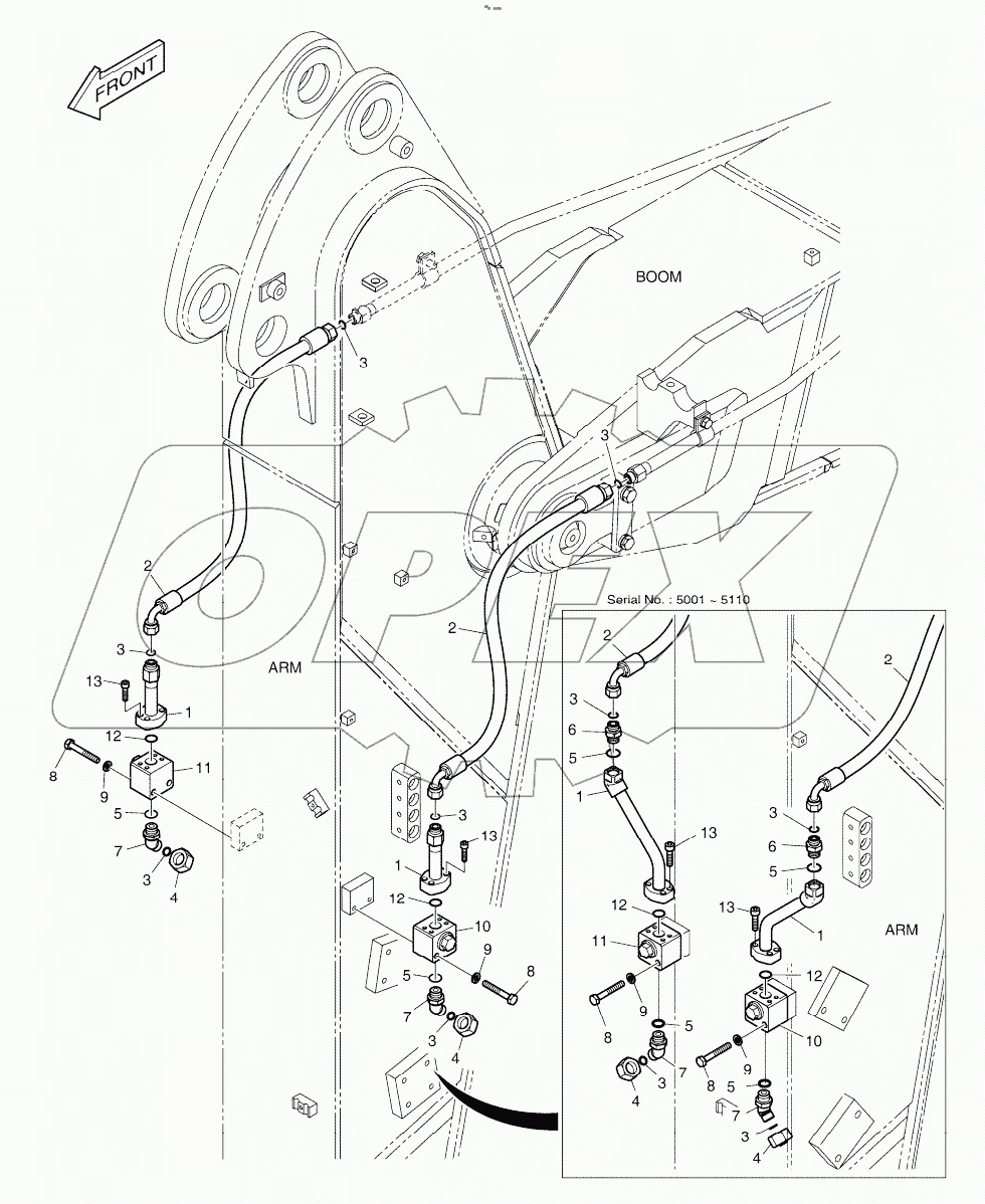  ARM PIPING - ARM 2.0m (ROTATING)