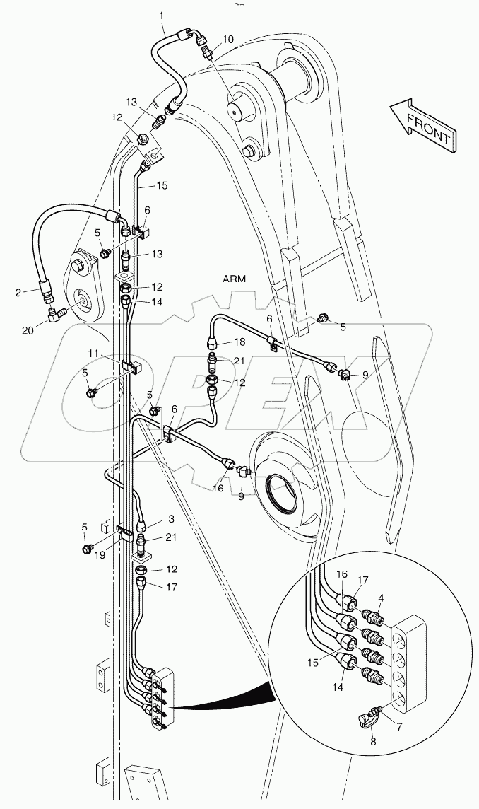  LUBRICATION PIPING-ARM 2.5m