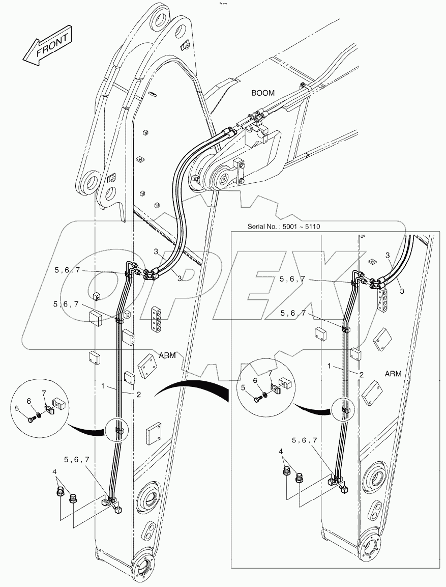 ARM PIPING - ARM 2.5m (QUICK CLAMP)
