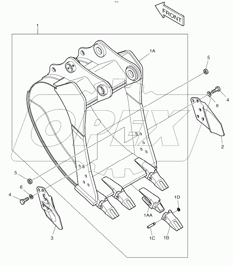  BUCKET ASSY-0.67m3 (36") - SIDE PIN