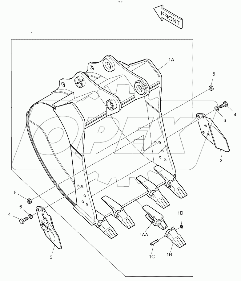  BUCKET ASSY-0.95m3 (48") - SIDE PIN