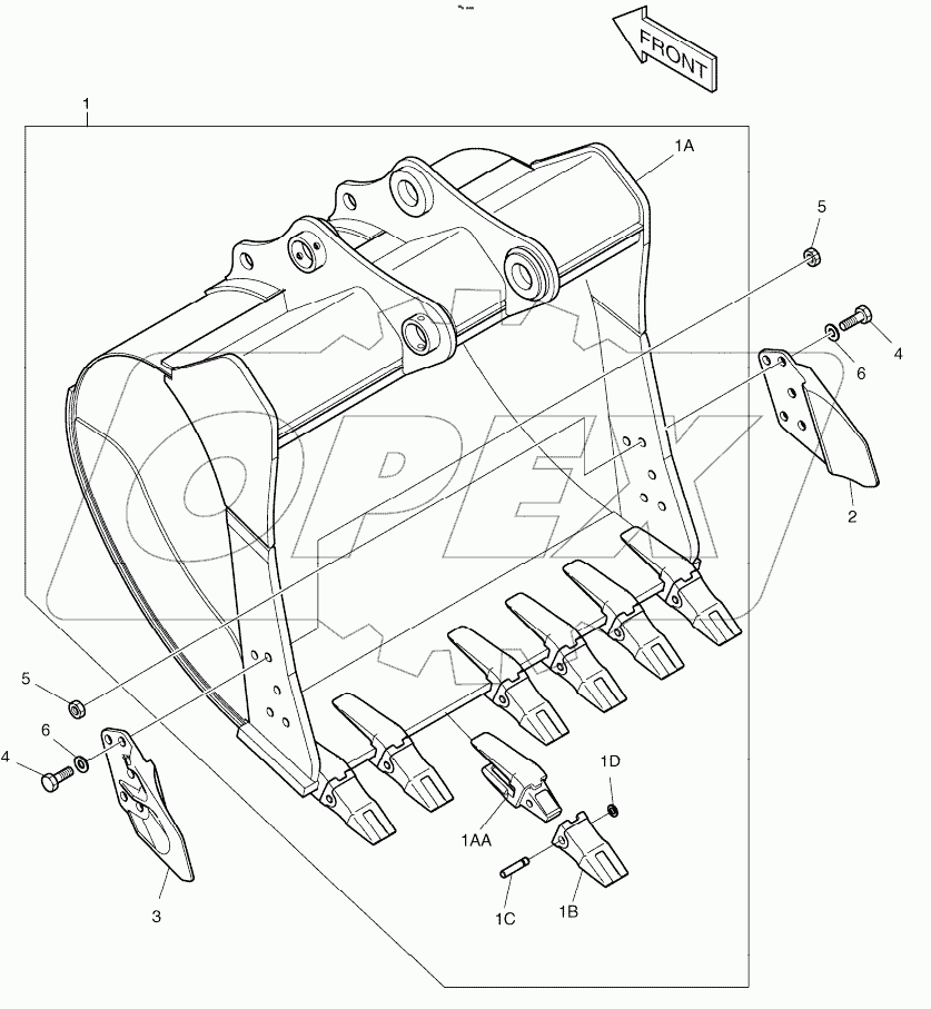 BUCKET ASSY-1.31m3 (63") - SIDE PIN
