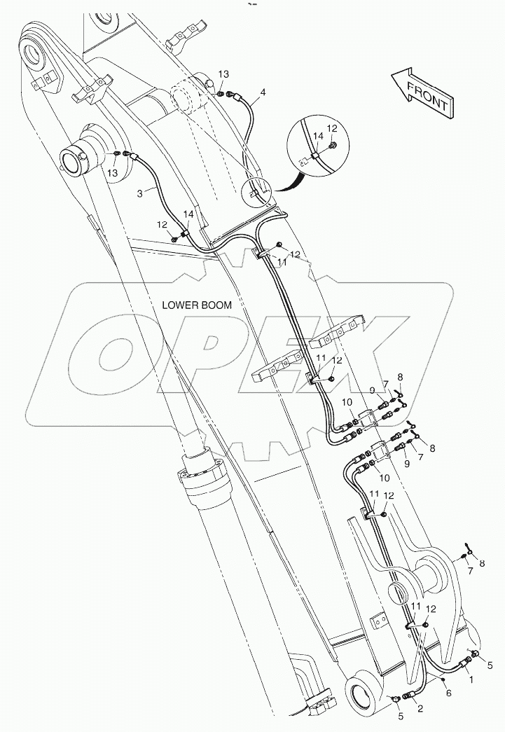  LUBRICATION PIPING - LOWER BOOM