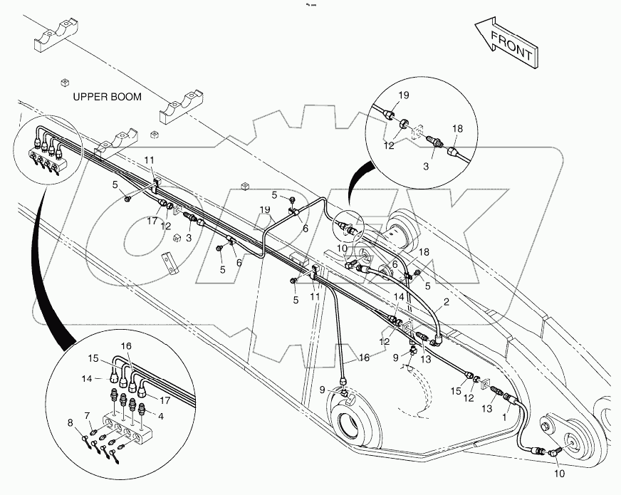  LUBRICATION PIPING - UPPER BOOM