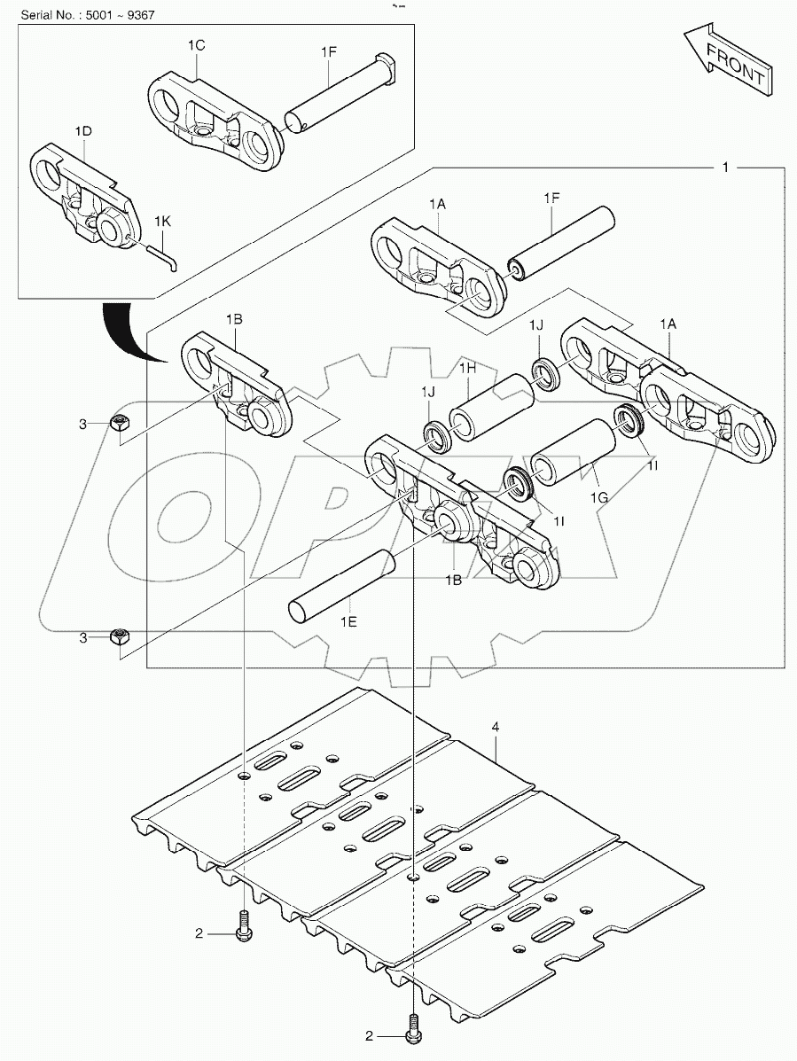  TRACK SHOE ASSY - 600G (DX225LCA)