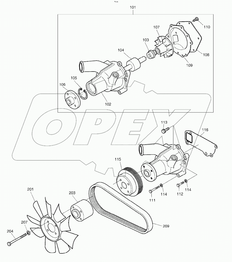  WATER PUMP & COOLING FAN