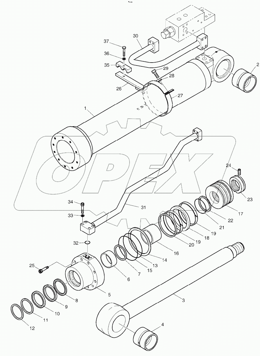  BOOM CYLINDER - R.H (LOCK VALVE)